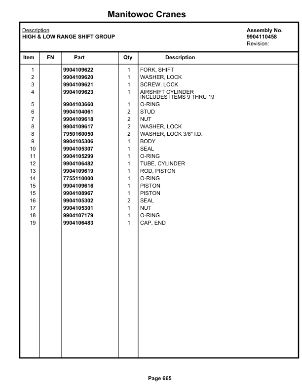 Grove GRT650L Crane Parts Manual 236861 2020-3