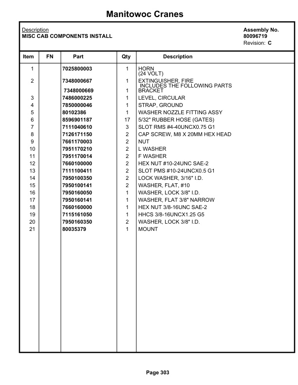 Grove GRT655L Crane Parts Manual 237124 2021-2