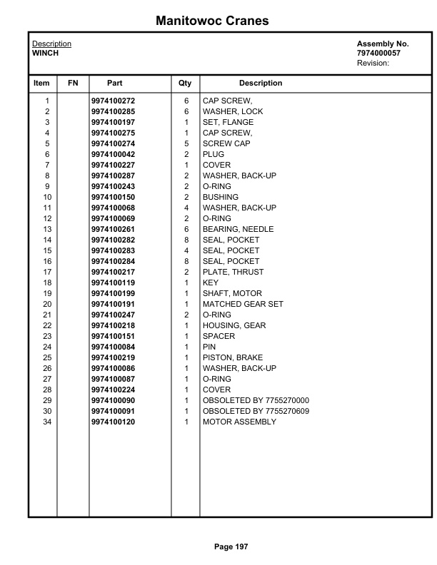 Grove RT60S Crane Parts Manual 16508 2020-2