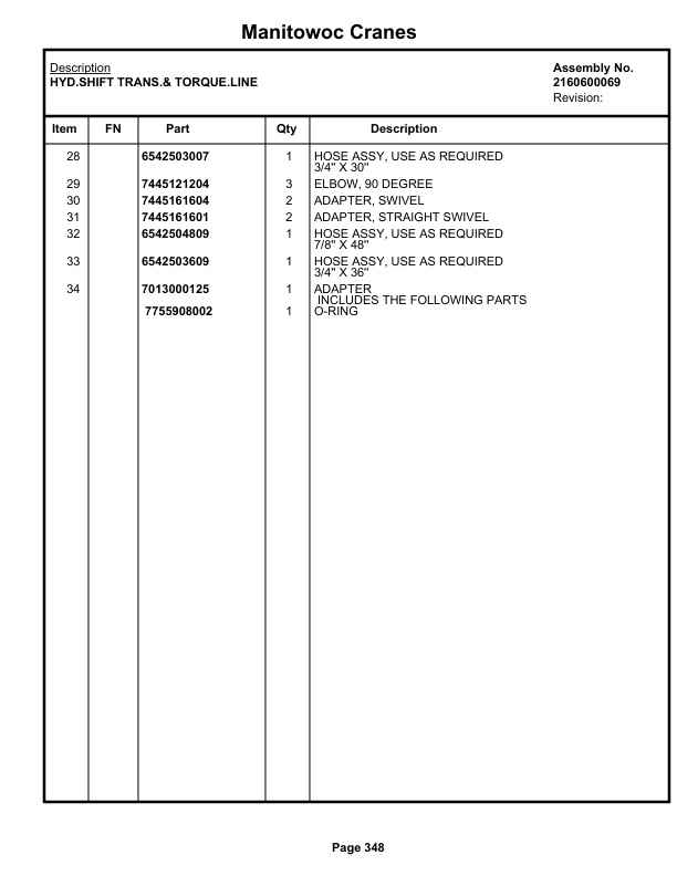 Grove RT60S Crane Parts Manual 31407 2019-3