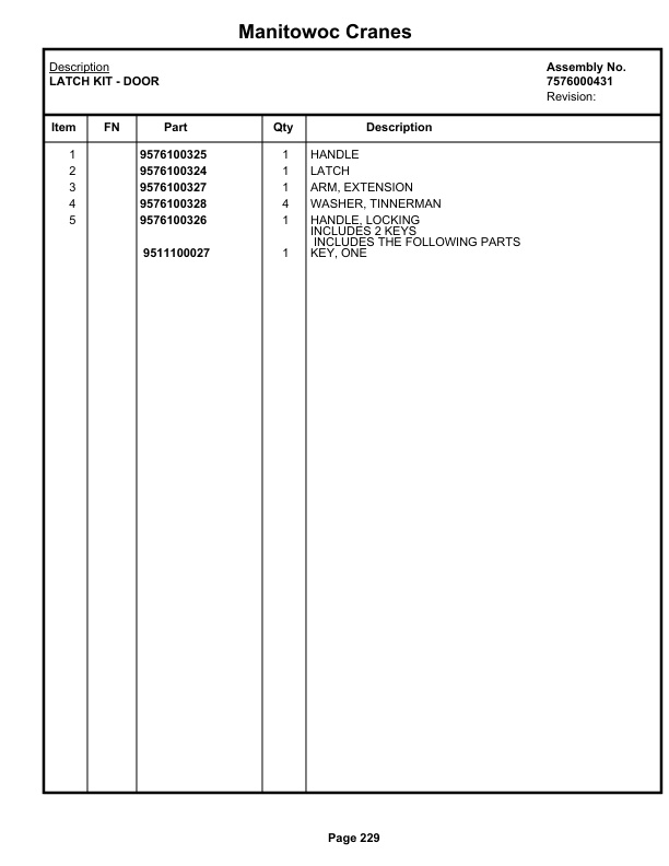 Grove RT625 Crane Parts Manual 67528 2019-2