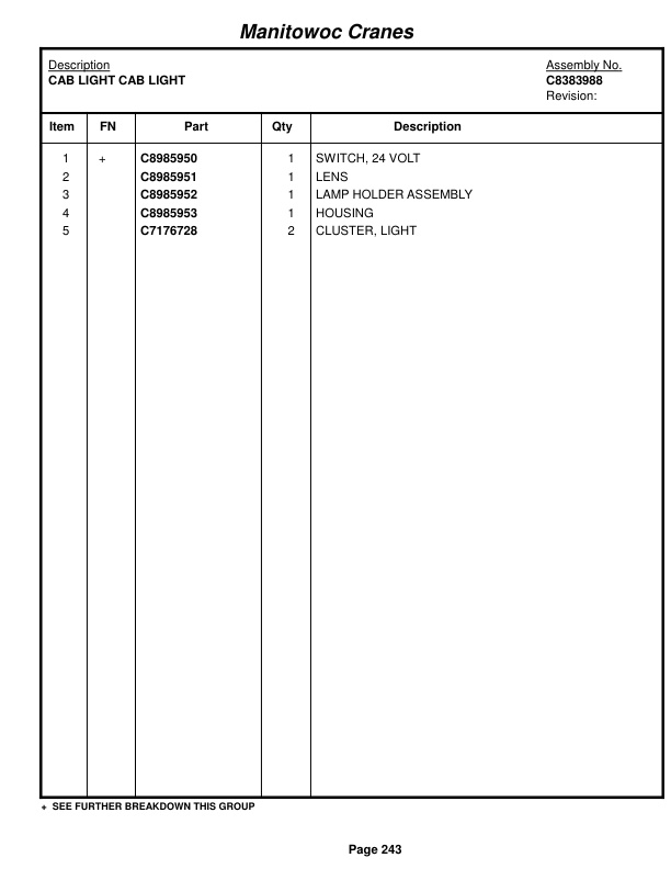 Grove RT630 Crane Parts Manual 47070 2017-2