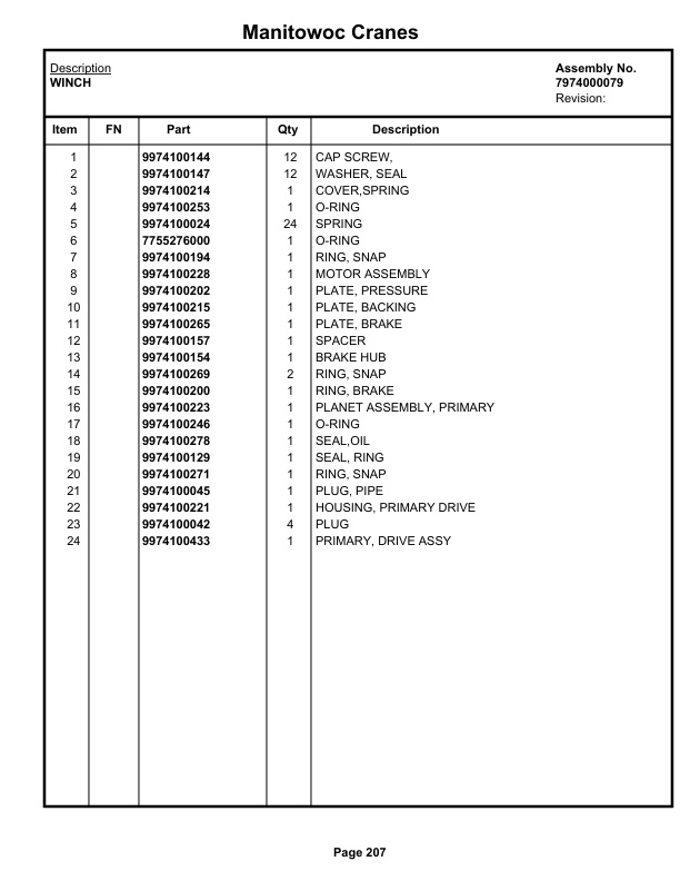 Grove RT63S Crane Parts Manual 21444 2022-2