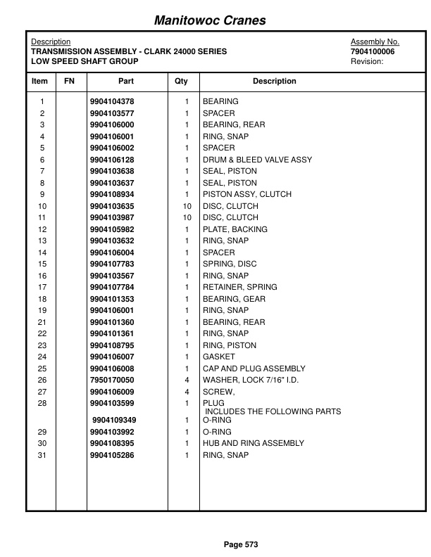 Grove RT640E Crane Parts Manual 221668 2014-3