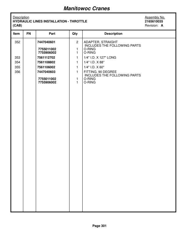 Grove RT650E Crane Parts Manual 221603 2014-2