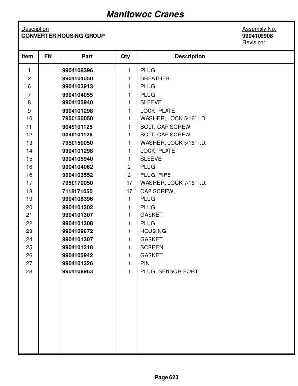 Grove RT650E Crane Parts Manual 223093 2015-3