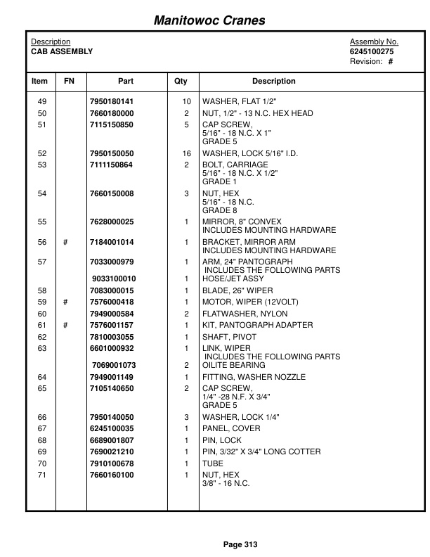 Grove RT650E Crane Parts Manual 223192 2015-2