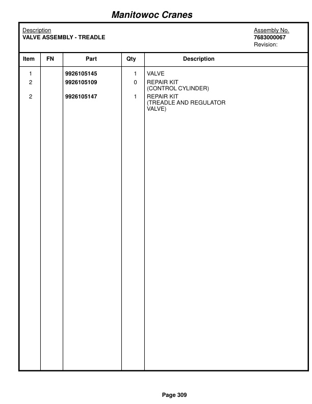 Grove RT650E Crane Parts Manual 223266 2015-2