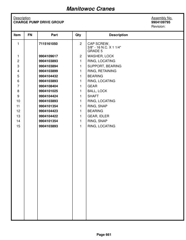 Grove RT650E Crane Parts Manual 223472 2015-3