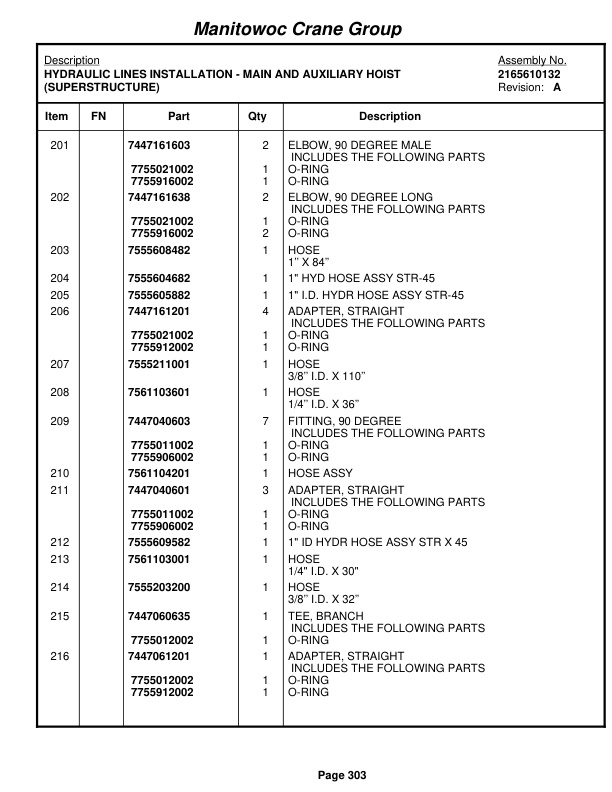 Grove RT650E Crane Parts Manual 224716 2005-2