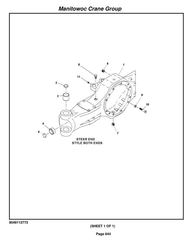 Grove RT650E Crane Parts Manual 225428 2007-3