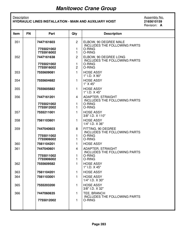 Grove RT650E Crane Parts Manual 226730 2007-2