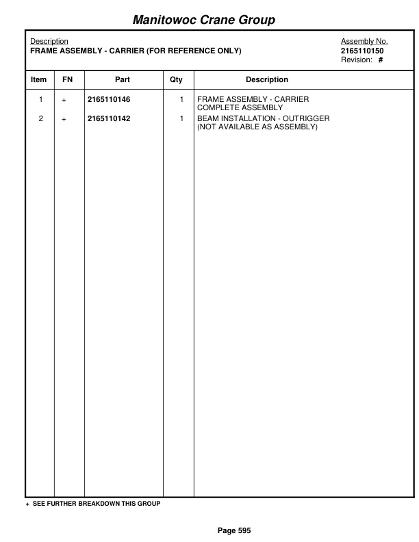 Grove RT650E Crane Parts Manual 226749 2007-3