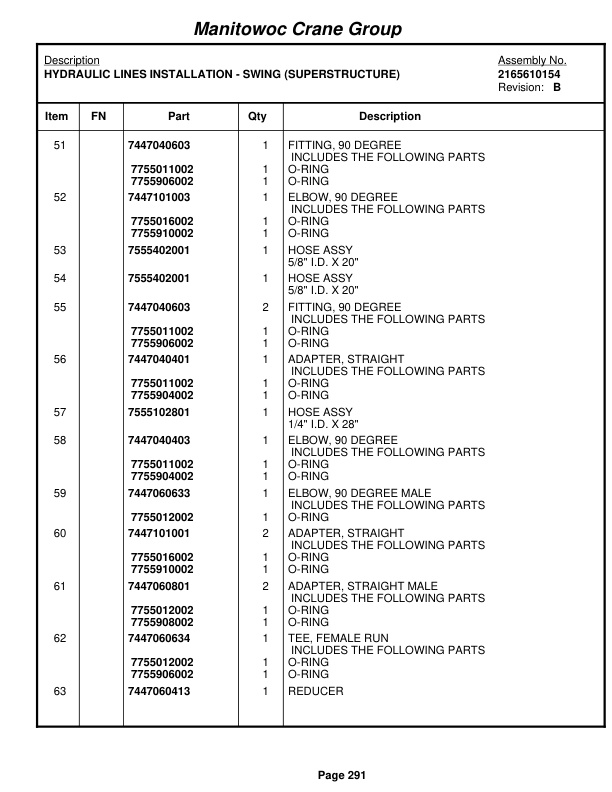 Grove RT650E Crane Parts Manual 227415 2007-2