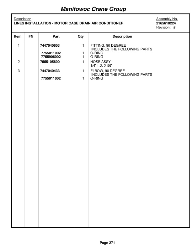 Grove RT650E Crane Parts Manual 228022 2007-2