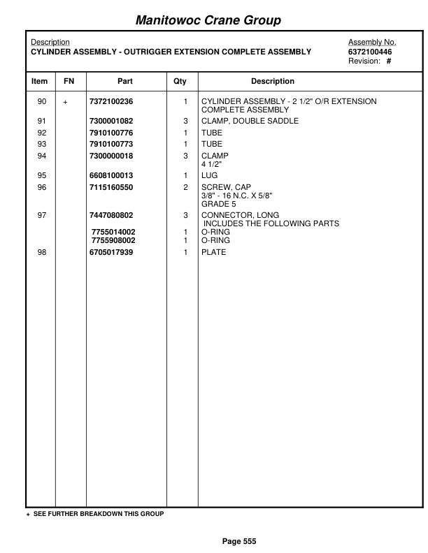 Grove RT650E Crane Parts Manual 228022 2007-3