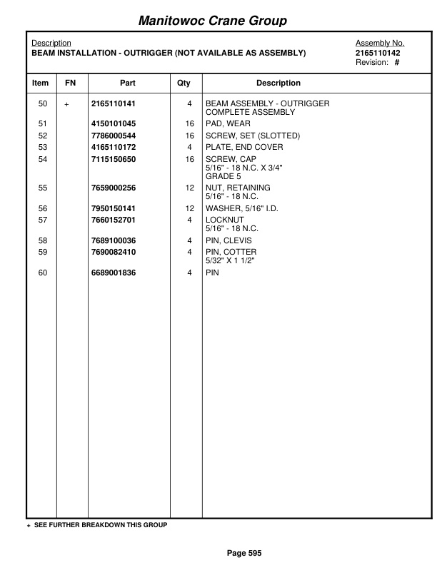 Grove RT650E Crane Parts Manual 228208 2008-3