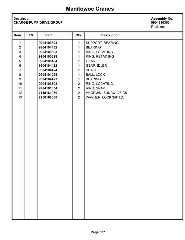 Grove RT650E Crane Parts Manual 229301 2019-3