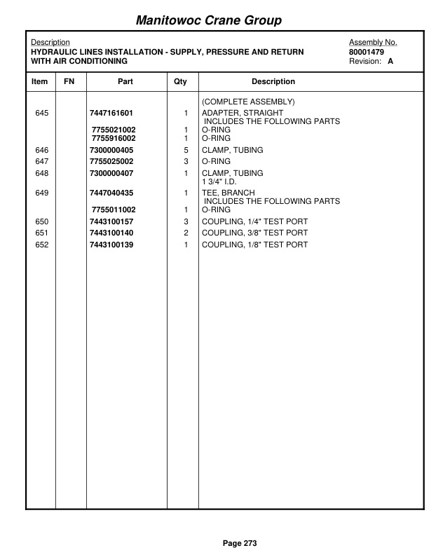 Grove RT650E Crane Parts Manual 229636 2008-2