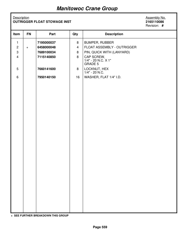 Grove RT650E Crane Parts Manual 229896 2009-3