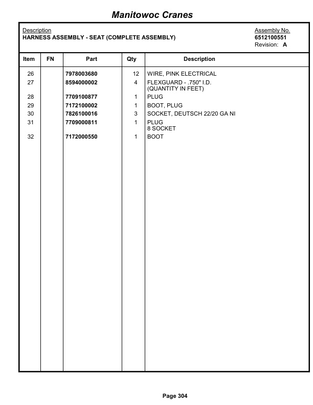 Grove RT650E Crane Parts Manual 233946 2013-2