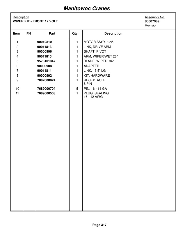 Grove RT650E Crane Parts Manual 235195 2015-2