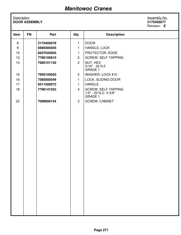 Grove RT740 Crane Parts Manual 49667 2010-2