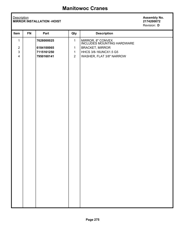 Grove RT740B Crane Parts Manual 76889 2021-2