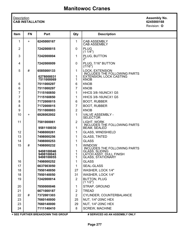 Grove RT745 Crane Parts Manual 70484 2020-2