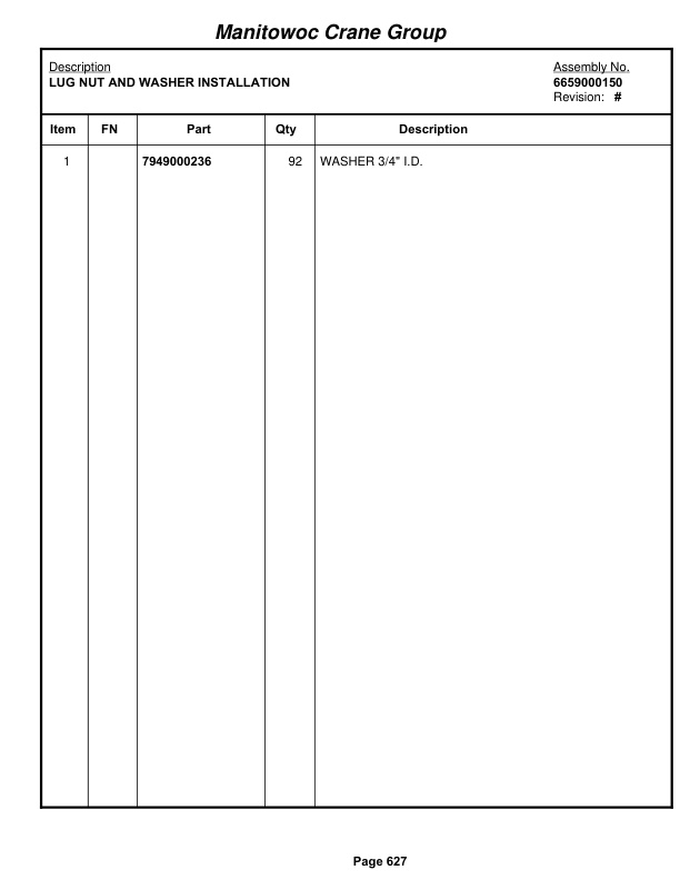 Grove RT745 Crane Parts Manual 78267 2005-3