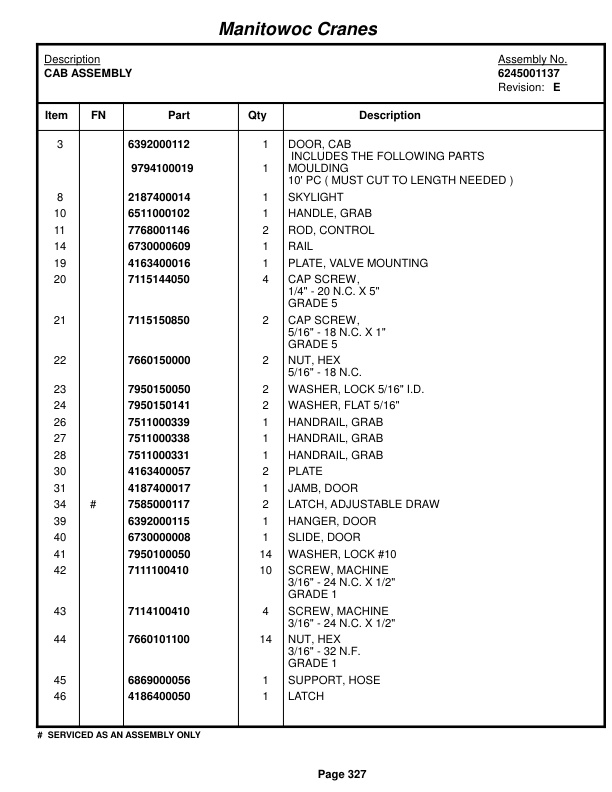 Grove RT745 Crane Parts Manual 79740 2016-2