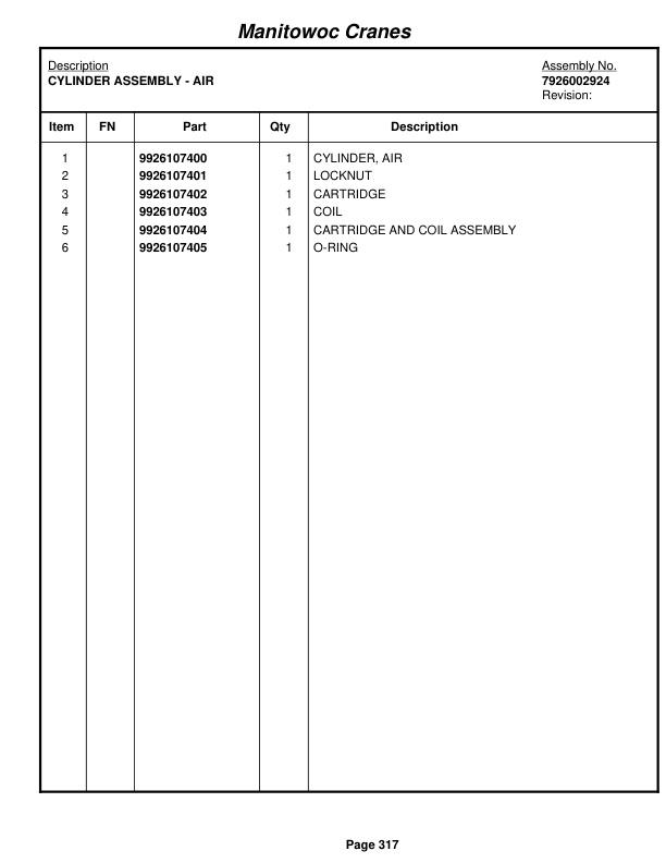 Grove RT745 Crane Parts Manual 84161 2011-2