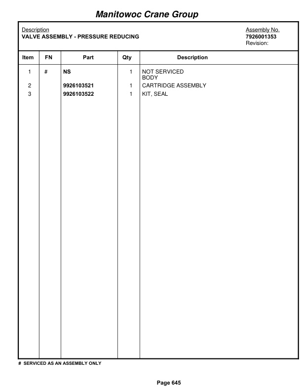 Grove RT750 Crane Parts Manual 84695 2006-3