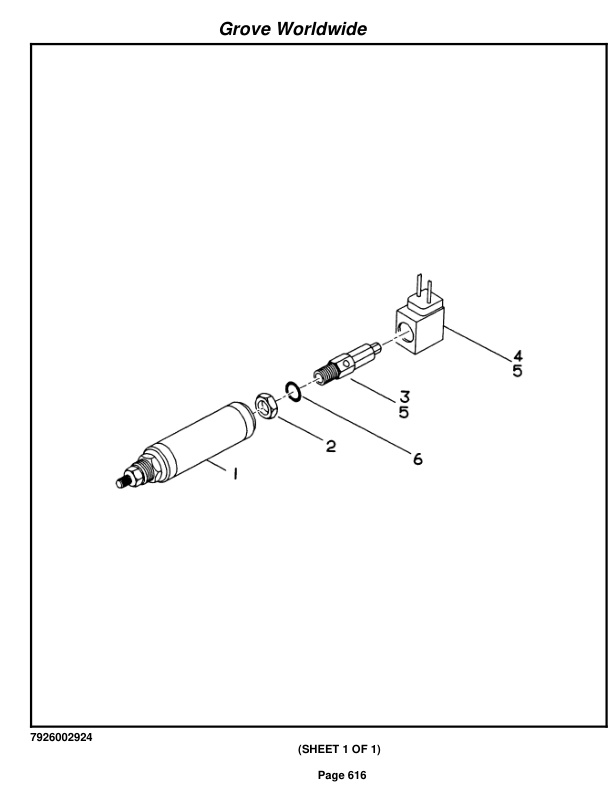 Grove RT750 Crane Parts Manual 87734 2003-2