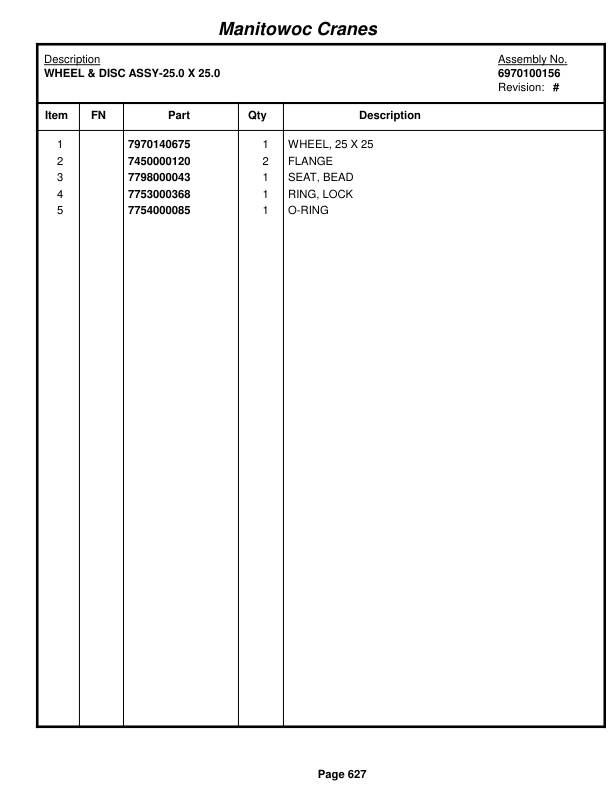 Grove RT750E Crane Parts Manual 222307 2014-3