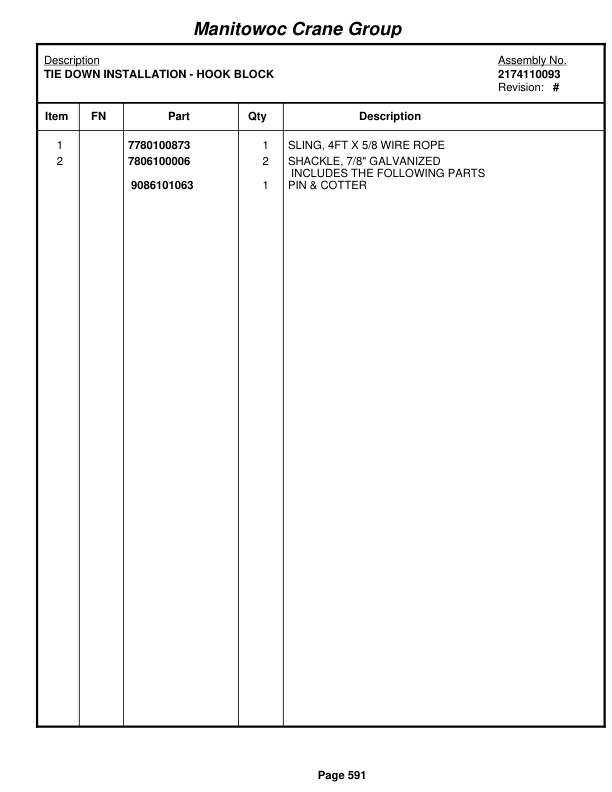 Grove RT750E Crane Parts Manual 226376 2007-3