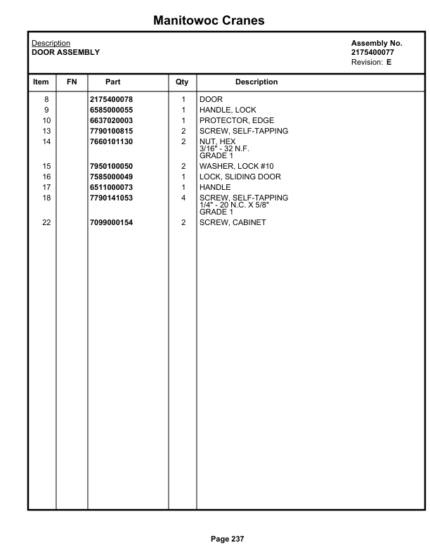 Grove RT755 Crane Parts Manual 45485 2020-2