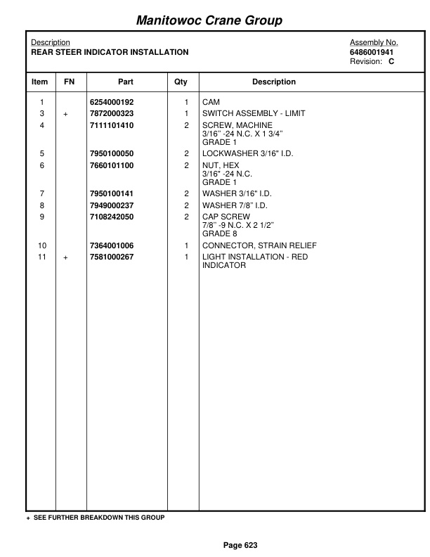 Grove RT760 Crane Parts Manual 72526 2005-3