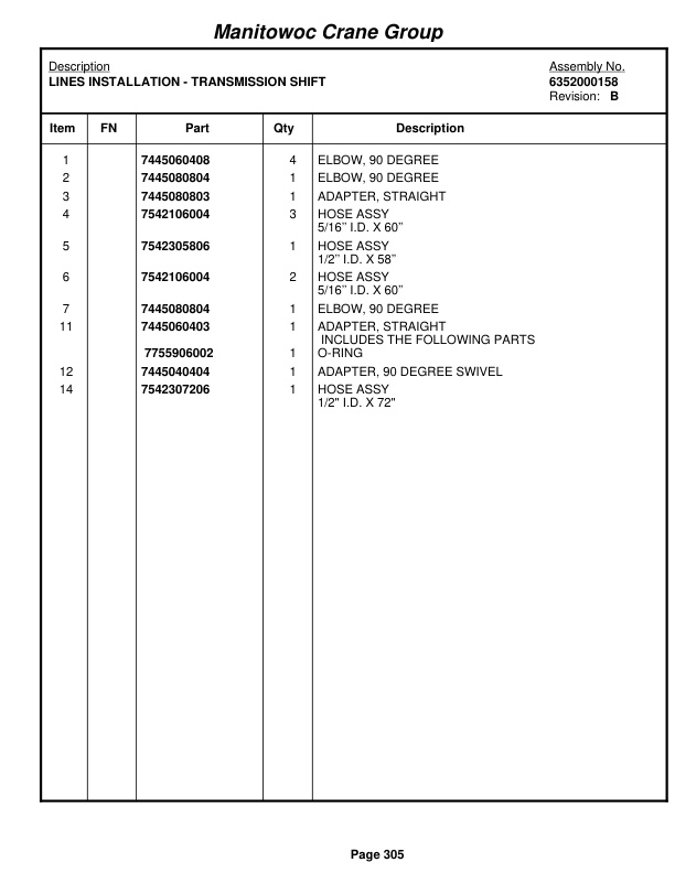 Grove RT760 Crane Parts Manual 73415 2007-2