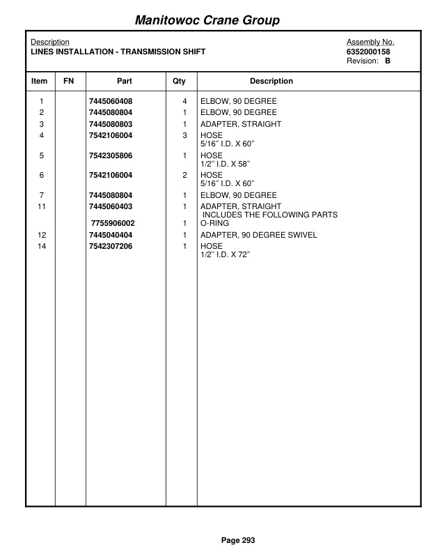 Grove RT760 Crane Parts Manual 79007 2005-2