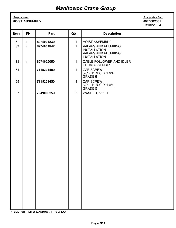 Grove RT760 Crane Parts Manual 84354 2008-2