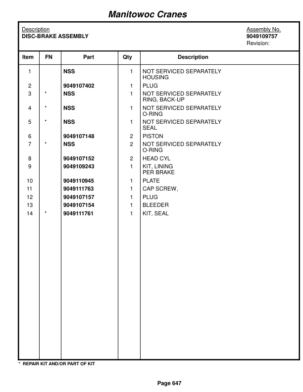 Grove RT760E Crane Parts Manual 223107 2015-3