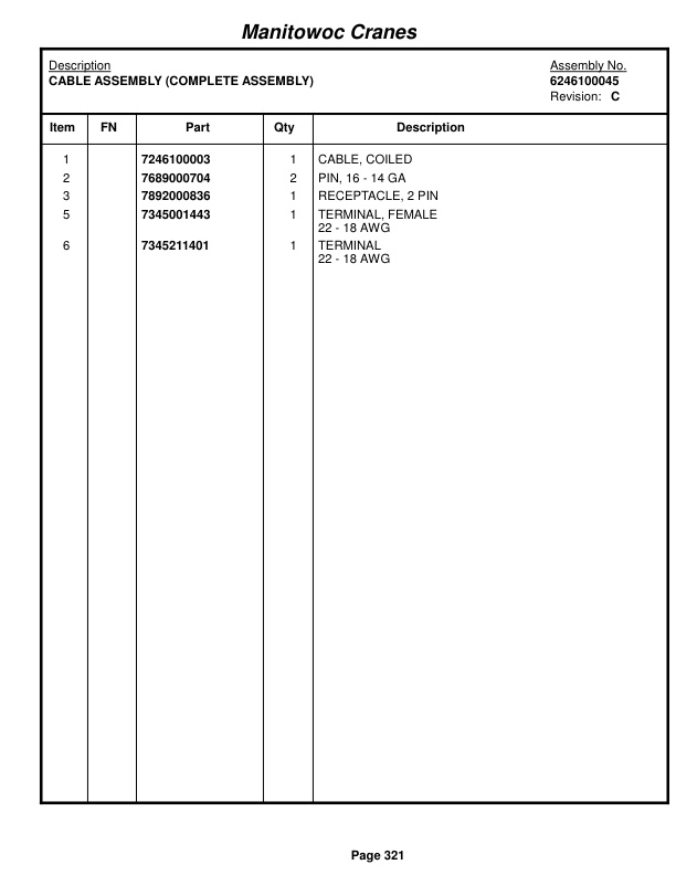 Grove RT760E Crane Parts Manual 223318 2015-2