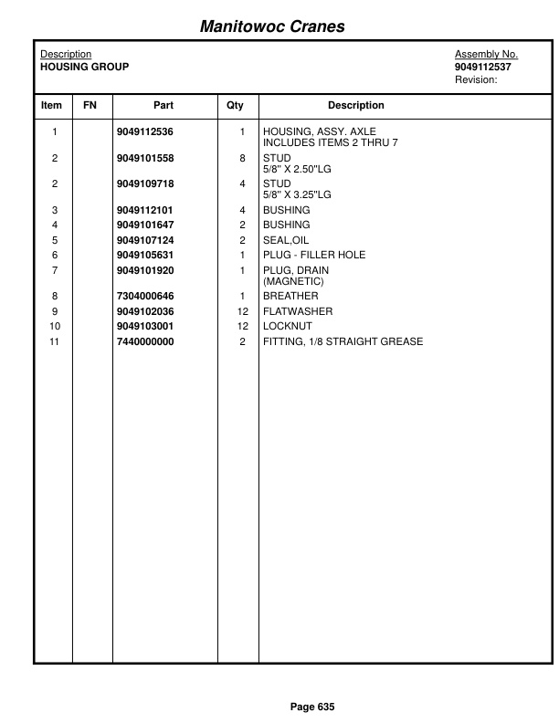 Grove RT760E Crane Parts Manual 223611 2015-3