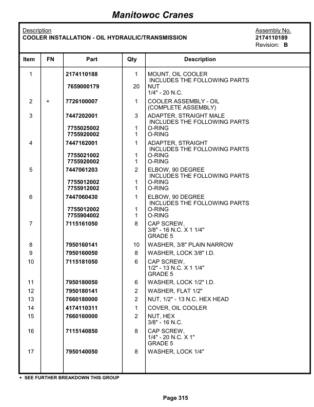 Grove RT760E Crane Parts Manual 223897 2013-2