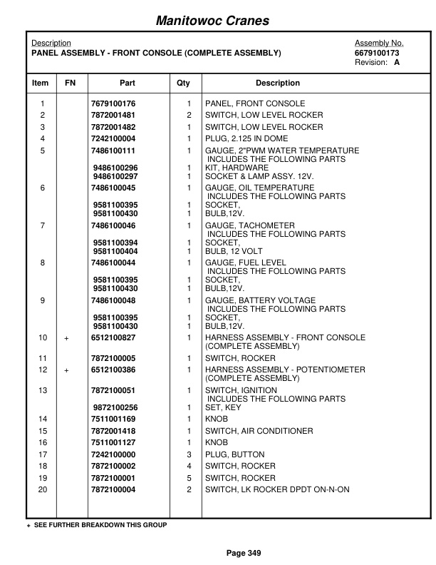 Grove RT760E Crane Parts Manual 225149 2010-2