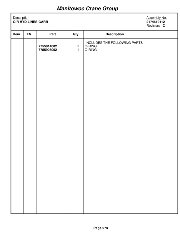 Grove RT760E Crane Parts Manual 225294 2006-3