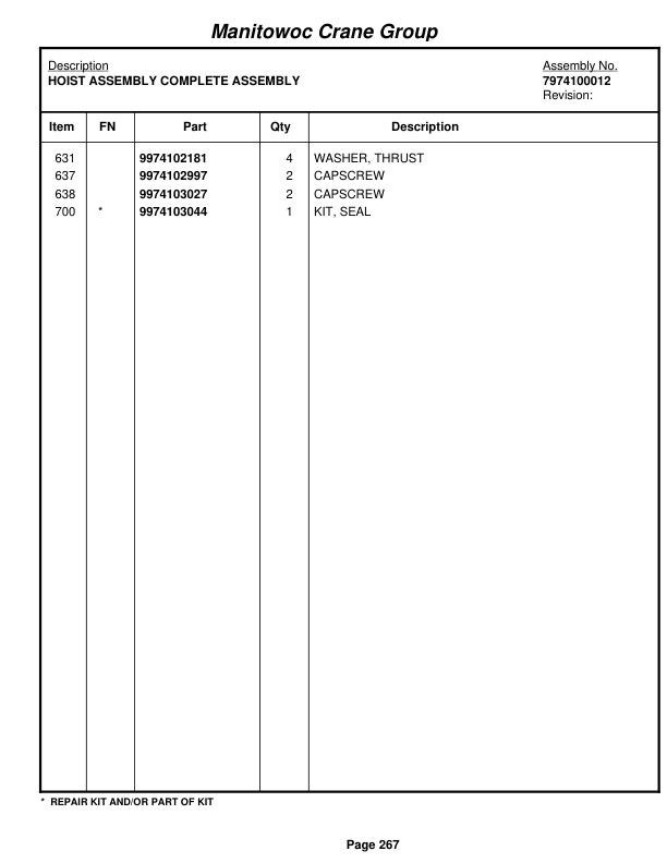 Grove RT760E Crane Parts Manual 226052 2007-2