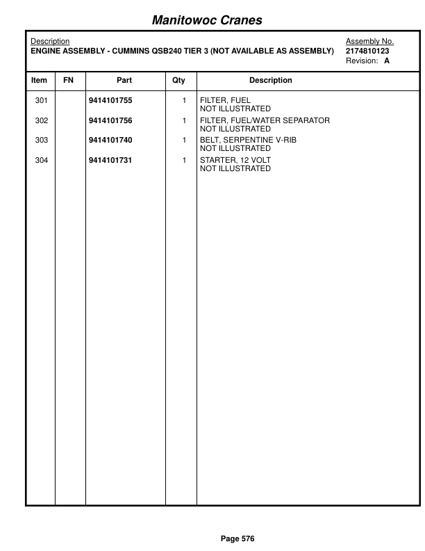 Grove RT760E Crane Parts Manual 226344 2017-3