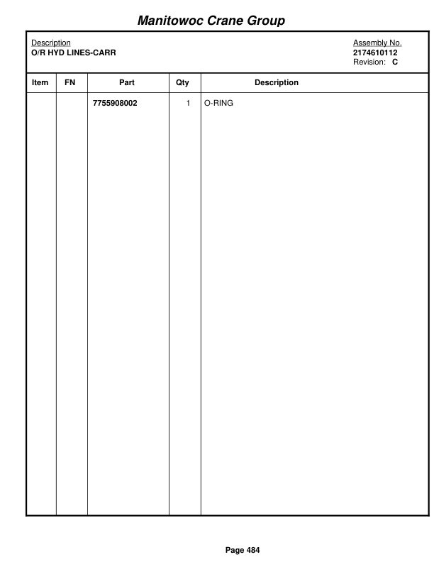 Grove RT760E Crane Parts Manual 226351 2007-3